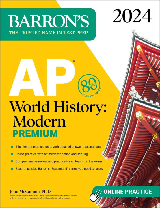 Könyv AP World History: Modern Premium, 2024: 5 Practice Tests + Comprehensive Review + Online Practice 