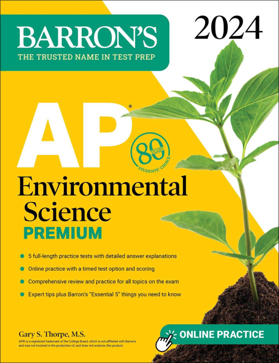 Book AP Environmental Science Premium, 2024: 5 Practice Tests + Comprehensive Review + Online Practice 