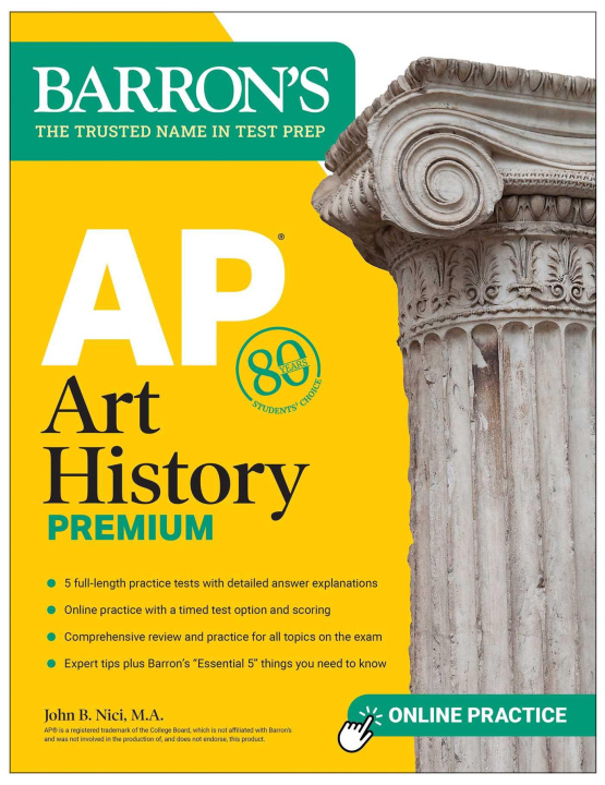 Carte AP Art History Premium: 5 Practice Tests + Comprehensive Review + Online Practice 