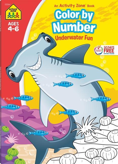 Βιβλίο School Zone Color by Number Underwater Fun Workbook 