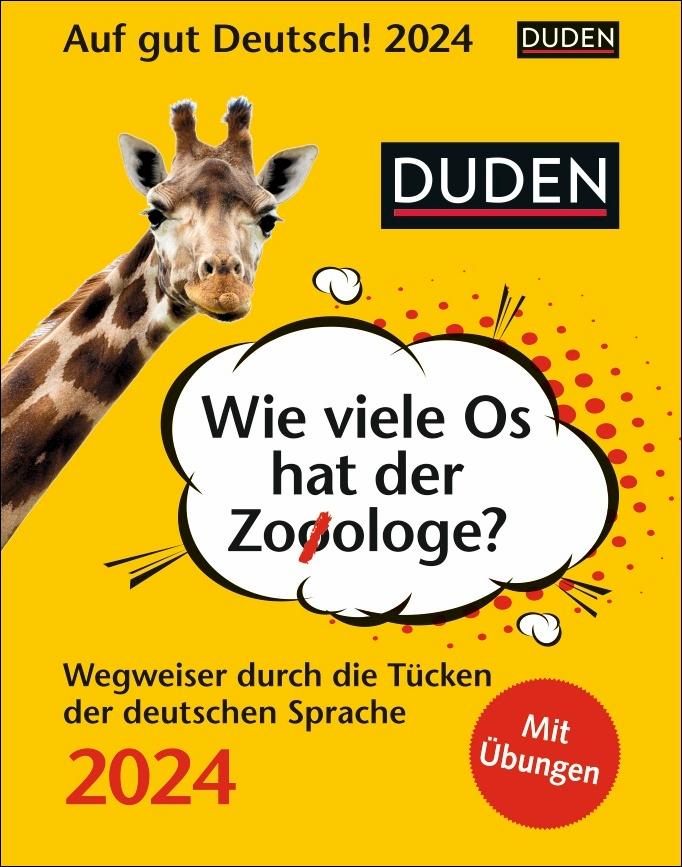 Kalendár/Diár Duden Auf gut Deutsch - Wie viele Os hat der Zooologe? Tagesabreißkalender 2024 Elke Hesse