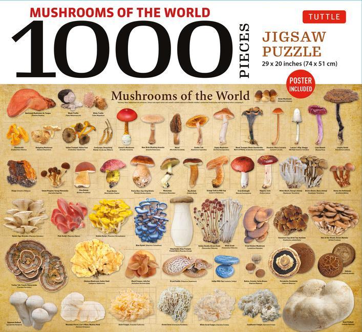 Carte Vintage Botanical Mushrooms - 1000 Piece Jigsaw Puzzle: Finished Puzzle Size 29 X 20 Inch (74 X 51 CM); A3 Sized Poster 