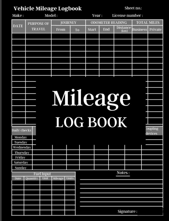 Kniha Mileage Log Book 