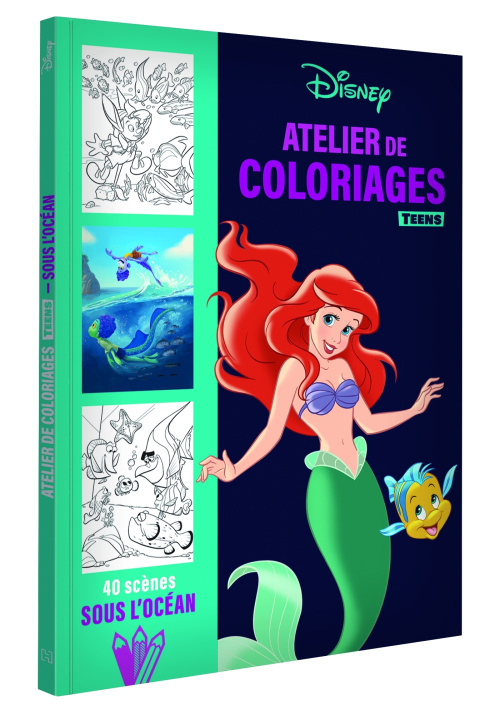 Книга DISNEY - Les Ateliers Disney - Carnet de Coloriages - Sous l'océan 