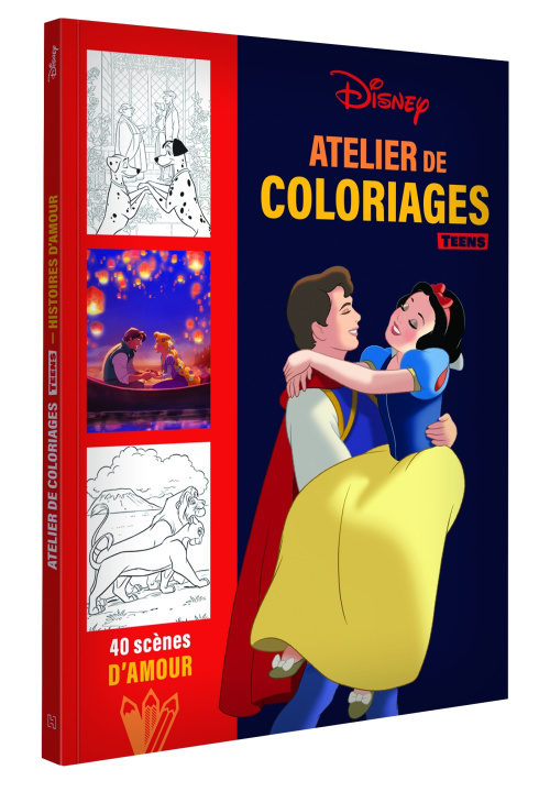 Kniha DISNEY - Les Ateliers Disney - Carnet de Coloriages - Les histoires d'amour 