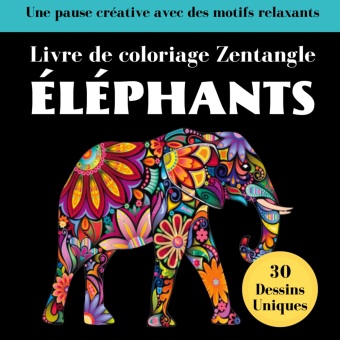 Carte Éléphant Zentangle 