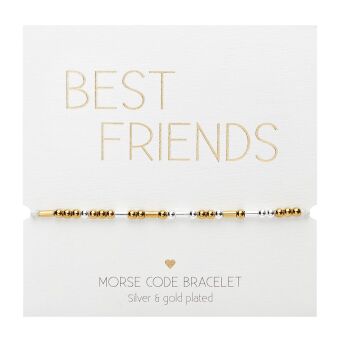 Joc / Jucărie Armband - "Morse Code" - versilbert & vergoldet - Best friends 
