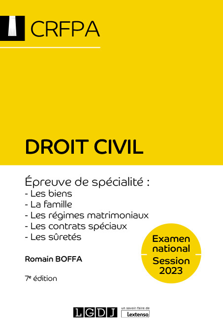 Kniha Droit civil - CRFPA - Examen national Session 2023, 7ème édition Boffa