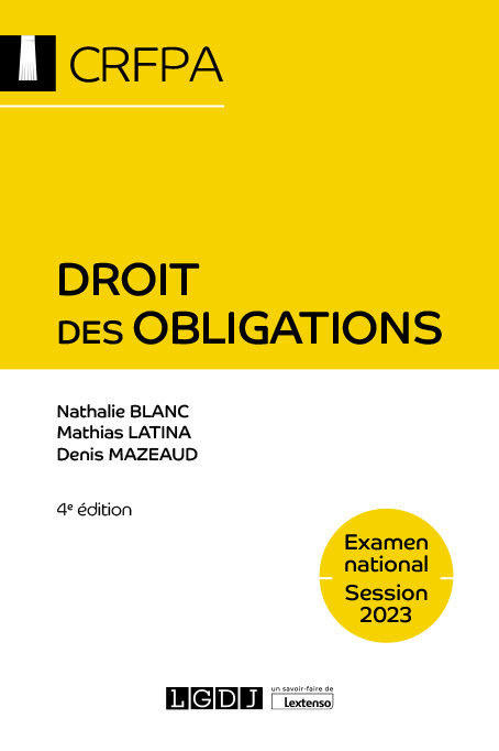 Kniha Droit des obligations - CRFPA - Examen national Session 2023 Latina