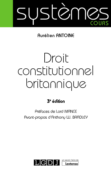 Book Droit constitutionnel britannique, 3ème édition Antoine