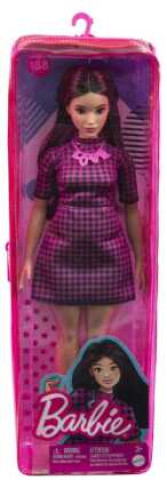 Hra/Hračka Barbie Fashionistas Puppe im pink-schwarz-karierten Kleid 