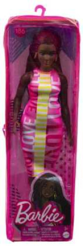 Hra/Hračka Barbie Fashionistas Puppe im ärmellosen Kleid mit Love Aufschrift 