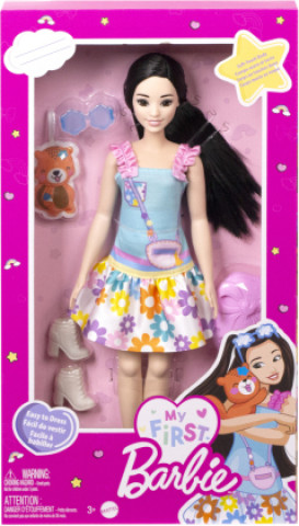 Játék My First Barbie Core Doll with Fox (schwarze Haare) 