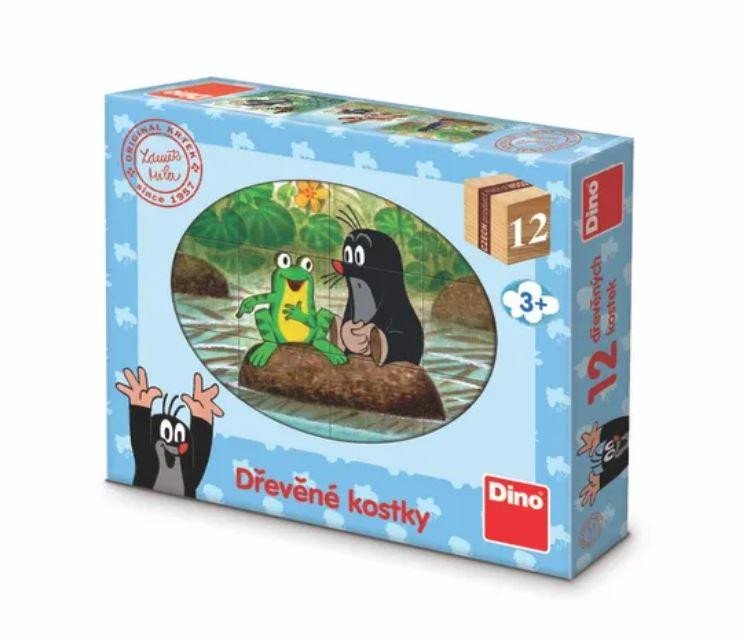 Game/Toy Krtek a zvířátka - Dřevěné kostky 12 ks 
