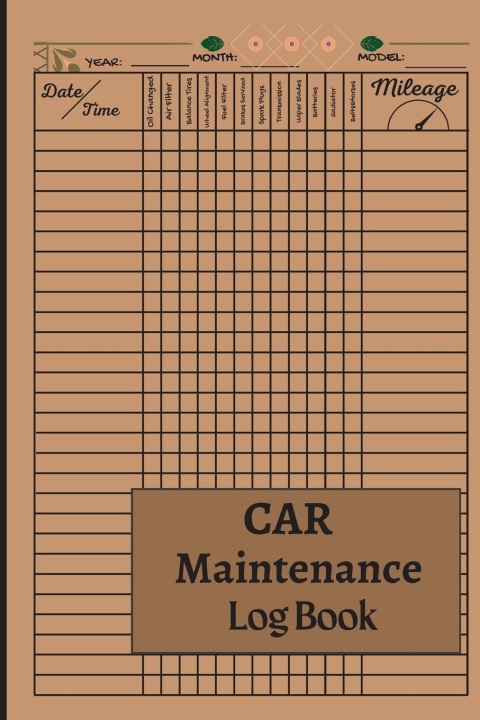Kniha Car Maintenance Log Book 