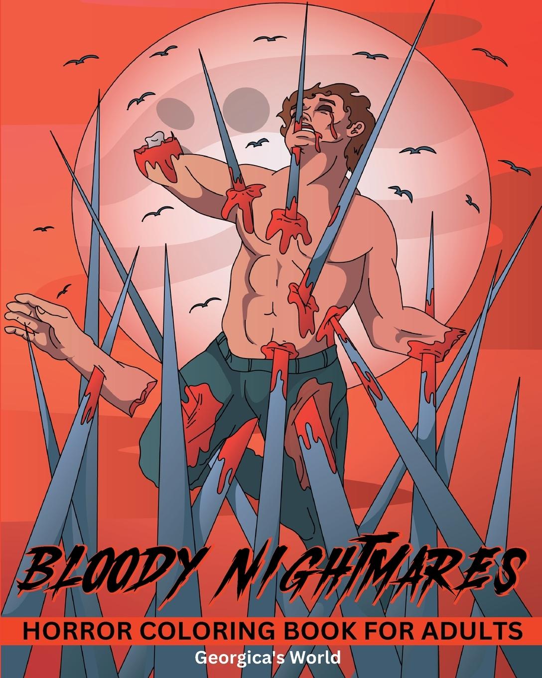 Knjiga Bloody Nightmares Horror Coloring Book for Adults Yunaizar88