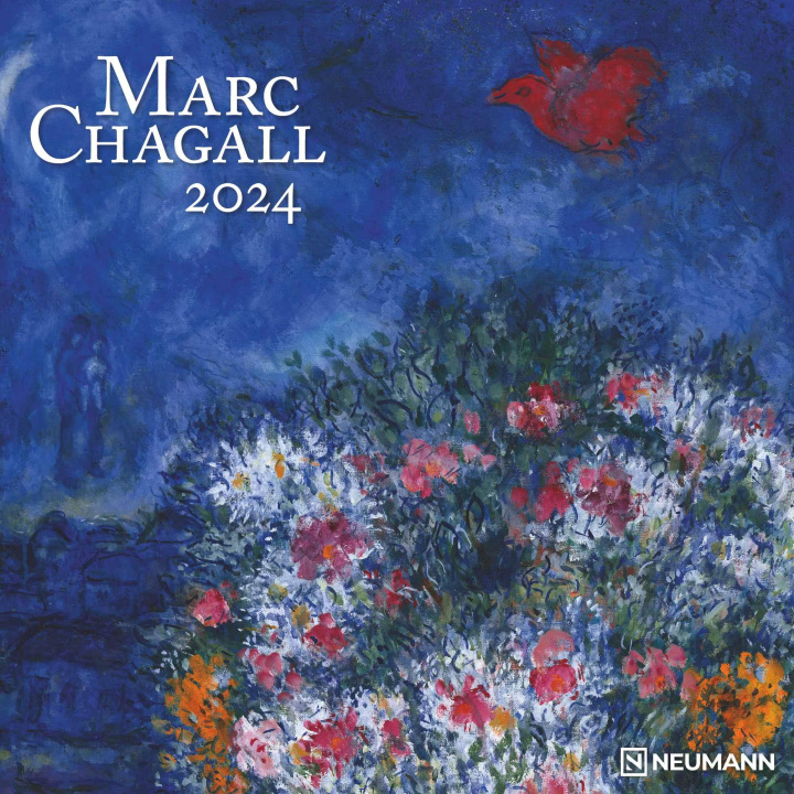 Naptár/Határidőnapló Marc Chagall 2024 - Wand-Kalender - Broschüren-Kalender - 30x30 - 30x60 geöffnet - Kunst-Kalender 