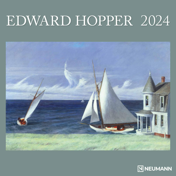 Календар/тефтер Edward Hopper 2024 - Wand-Kalender - Broschüren-Kalender - 30x30 - 30x60 geöffnet - Kunst-Kalender 