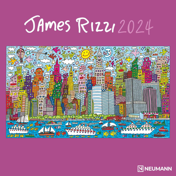 Calendar / Agendă James Rizzi 2024 - Wand-Kalender - Broschüren-Kalender - 30x30 - 30x60 geöffnet - Kunst-Kalender 