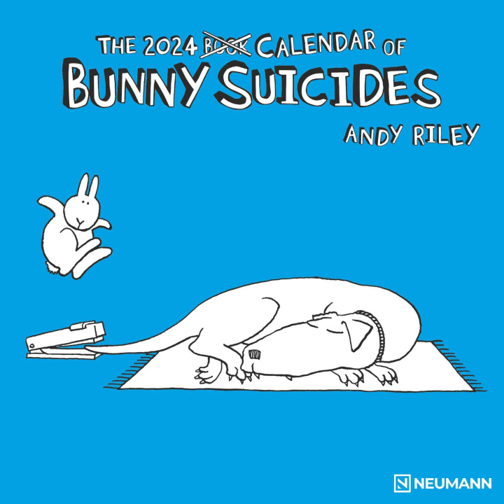 Kalendář/Diář Bunny Suicides 2024 - Wand-Kalender - Broschüren-Kalender - 30x30 - 30x60 geöffnet - Cartoon Andy Riley