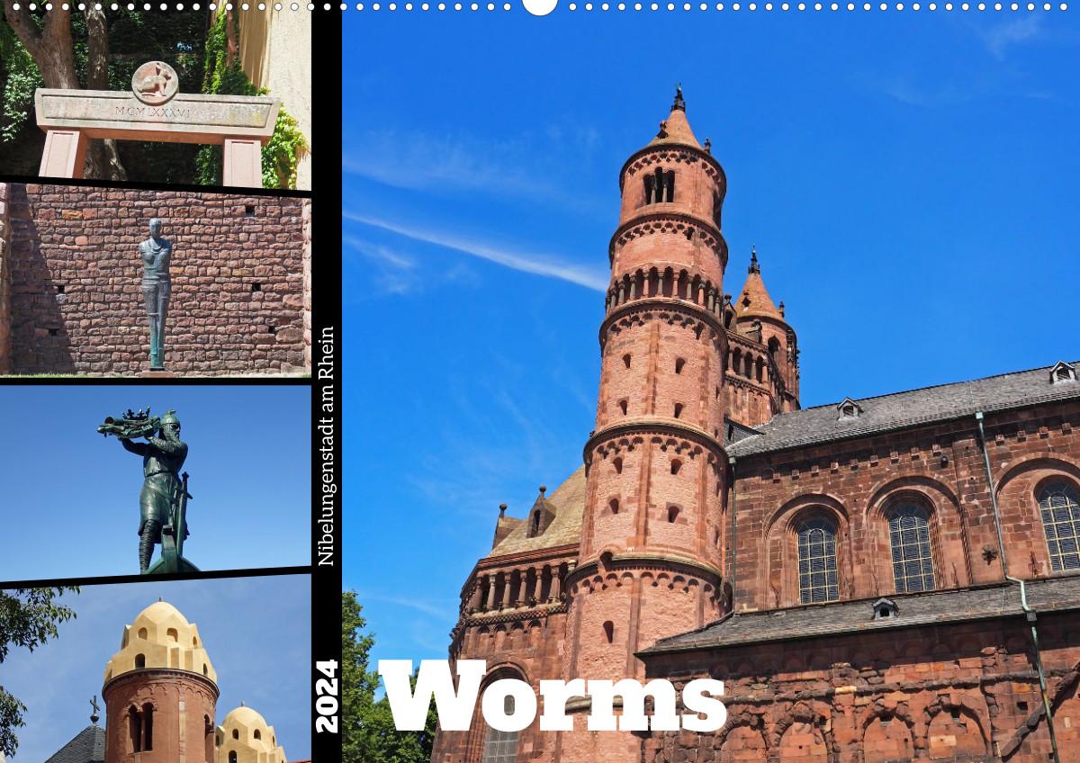 Календар/тефтер Worms-Nibelungenstadt am Rhein (Wandkalender 2024 DIN A2 quer) 