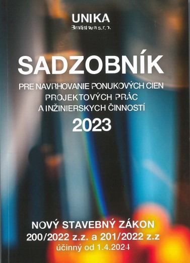 Book Sadzobník pre navrhovanie ponukových cien projektových prác a inžinierskych činností 2023 Elga Brogyányiová
