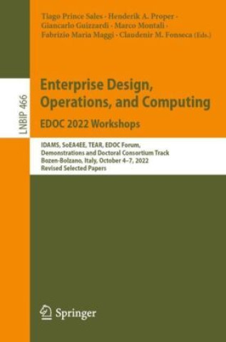 Könyv Enterprise Design, Operations, and Computing. EDOC 2022 Workshops Tiago Prince Sales
