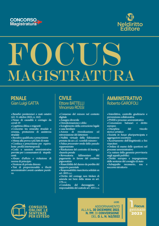 Книга Focus magistratura. Concorso magistratura 2023: Penale, civile, amministrativo 