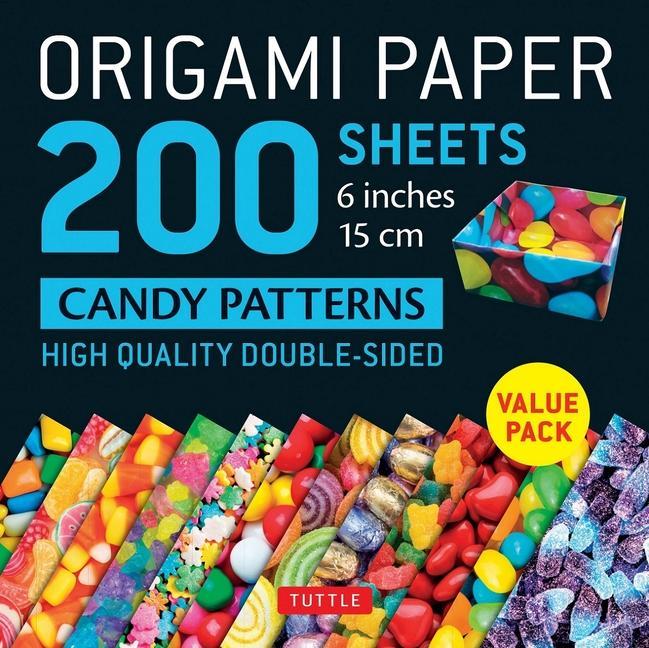 Book Origami Paper 200 Sheets Candy Patterns 6 (15 CM): Tuttle Origami Paper: Double Sided Origami Sheets Printed with 12 Different Designs (Instructions f 
