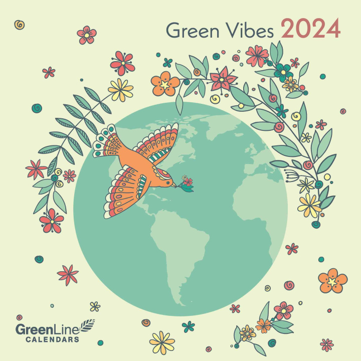 Kalendář/Diář GreenLine Green Vibes 2024 - Wand-Kalender - Broschüren-Kalender - 30x30 - 30x60 geöffnet 