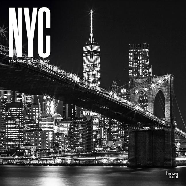 Kalendář/Diář New York City Black & White 2024 Square 