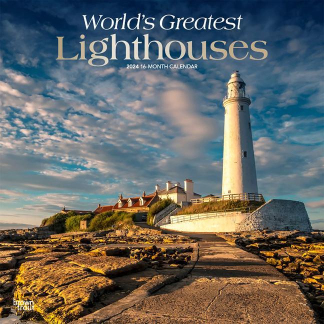 Naptár/Határidőnapló Lighthouses, World's Greatest 2024 Square Foil 
