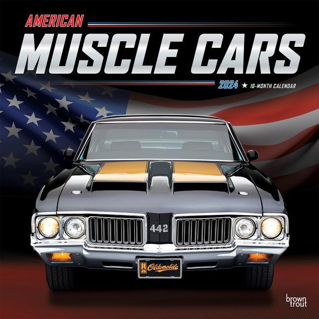 Kalendarz/Pamiętnik American Muscle Cars 2024 Square Foil 