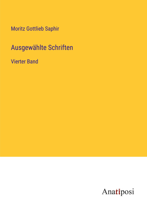 Boek Ausgewählte Schriften Moritz Gottlieb Saphir