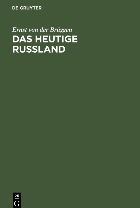 Carte Das Heutige Russland Ernst von der Brüggen