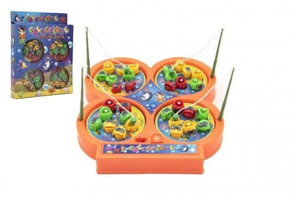 Játék Hra ryby/rybář + 4 pruty s magnetem, na baterie, plast 