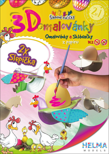 Kniha 3D omalovánky Slepička 