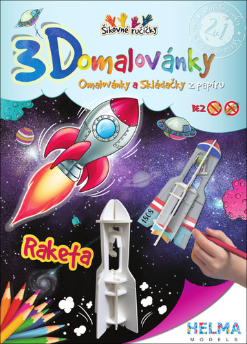 Könyv 3D omalovánky Raketa 