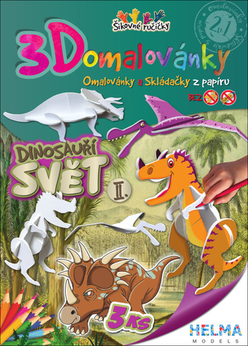 Kniha 3D omalovánky Dinosauří svět II. 