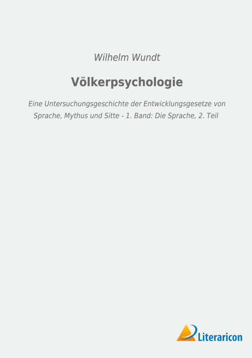 Boek Völkerpsychologie Wilhelm Wundt