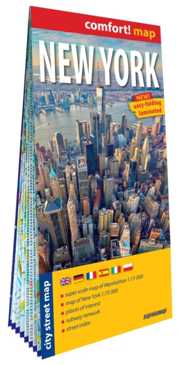 Nyomtatványok New York 1/75.000, 1/15.000 (carte grand format laminée - plan de ville) - Anglais 