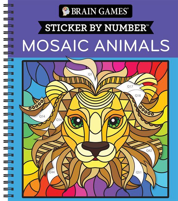 Kniha Brain Games - Sticker by Number: Mosaic Animals (28 Images to Sticker) New Seasons