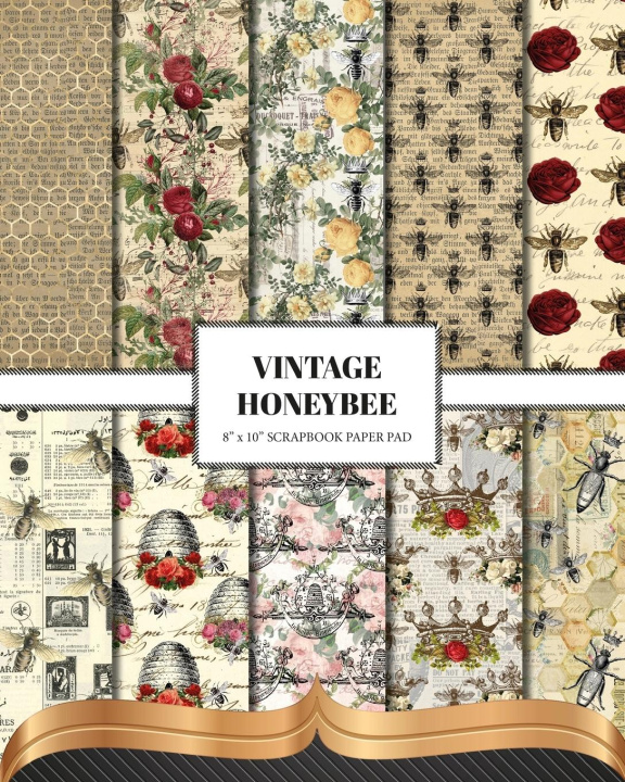 Kniha Vintage Honey Bee Scrapbook Paper 