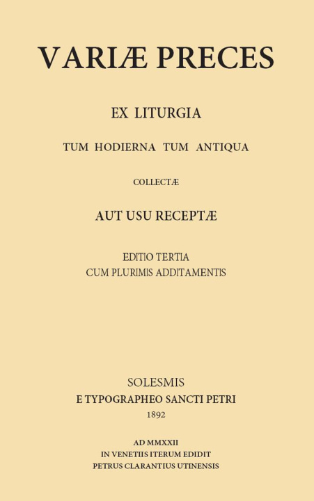 Knjiga Variae preces Pietro Chiaranz
