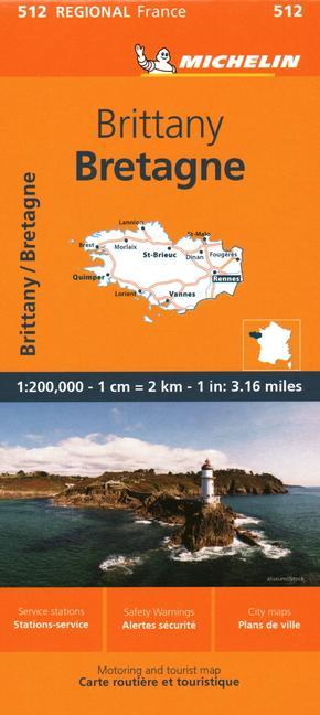 Tlačovina Brittany - Michelin Regional Map 512 Michelin