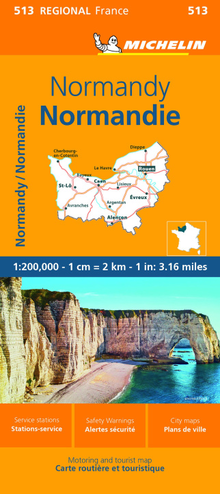 Nyomtatványok Normandy - Michelin Regional Map 513 Michelin