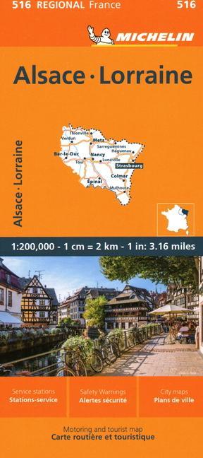 Materiale tipărite Alsace Lorraine - Michelin Regional Map 516 Michelin