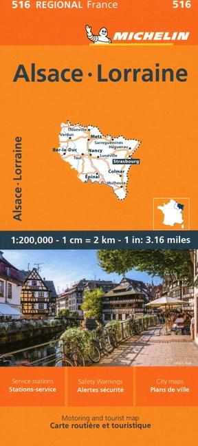 Drucksachen Alsace Lorraine - Michelin Regional Map 516 Michelin