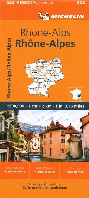 Nyomtatványok Rhone-Alps - Michelin Regional Map 523 Michelin
