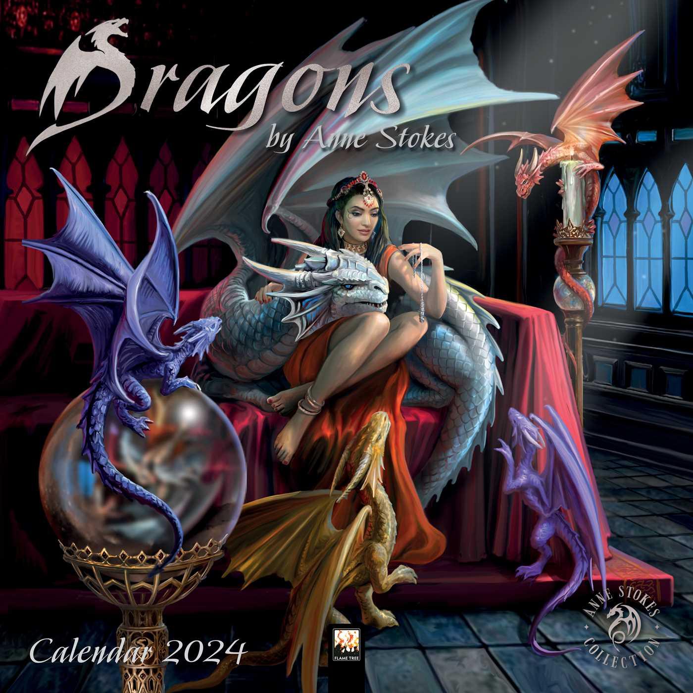 Naptár/Határidőnapló Dragons by Anne Stokes Wall Calendar 2024 (Art Calendar) 